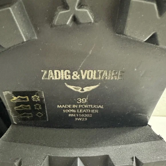 Zadig & Voltaire Women's Ride Block Heel High Ankle Boots size 39 (US 8) Black - Picture 12 of 14